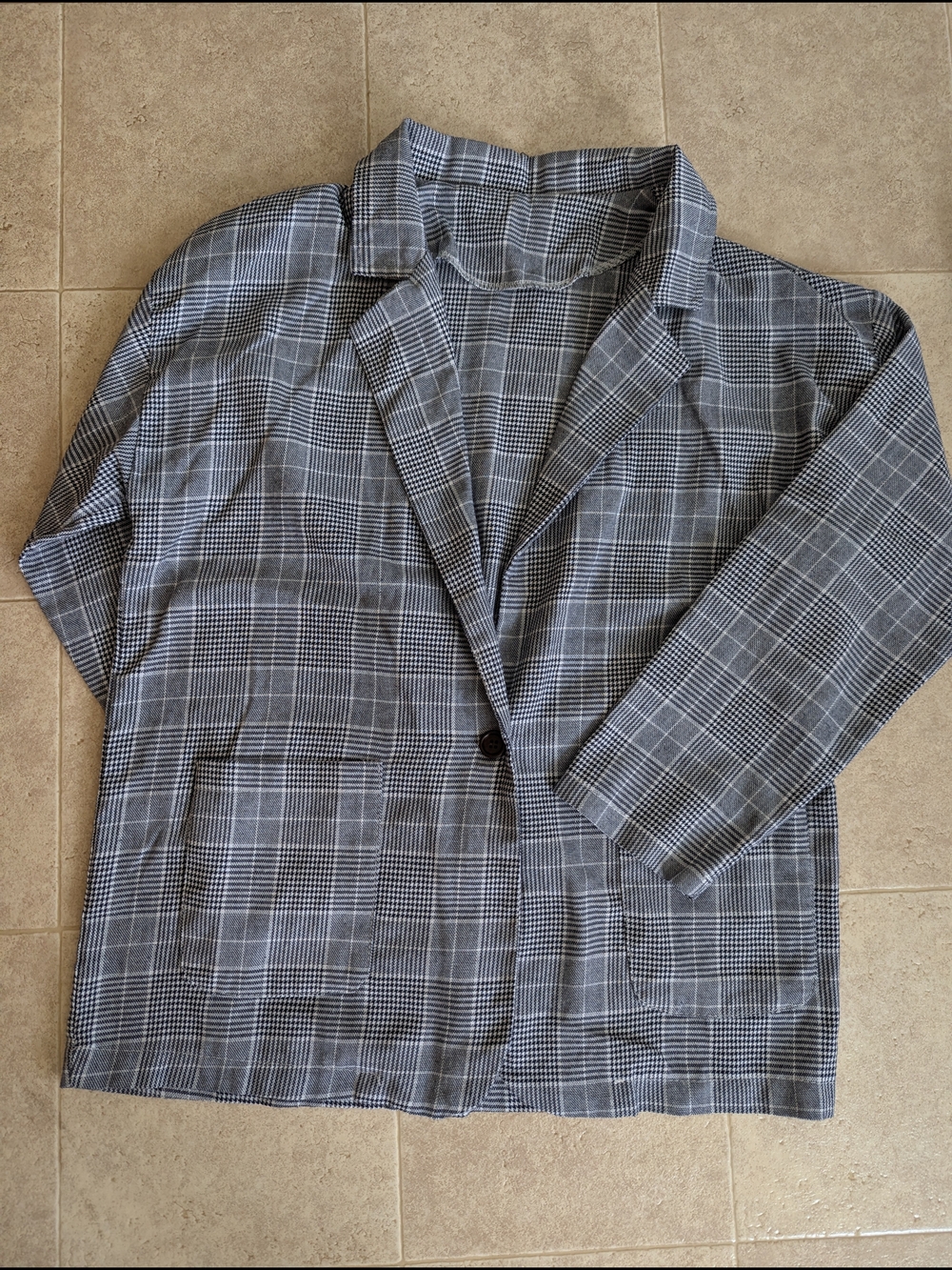 Women's Grey Glen Plaid Blazer - Classic Checked Sport Coat